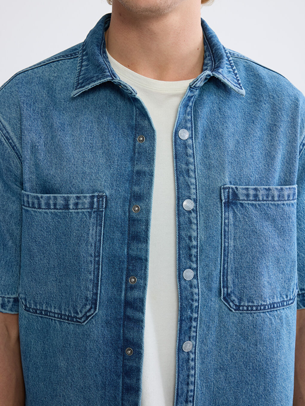 Man INDIGO Denim Shirt-2
