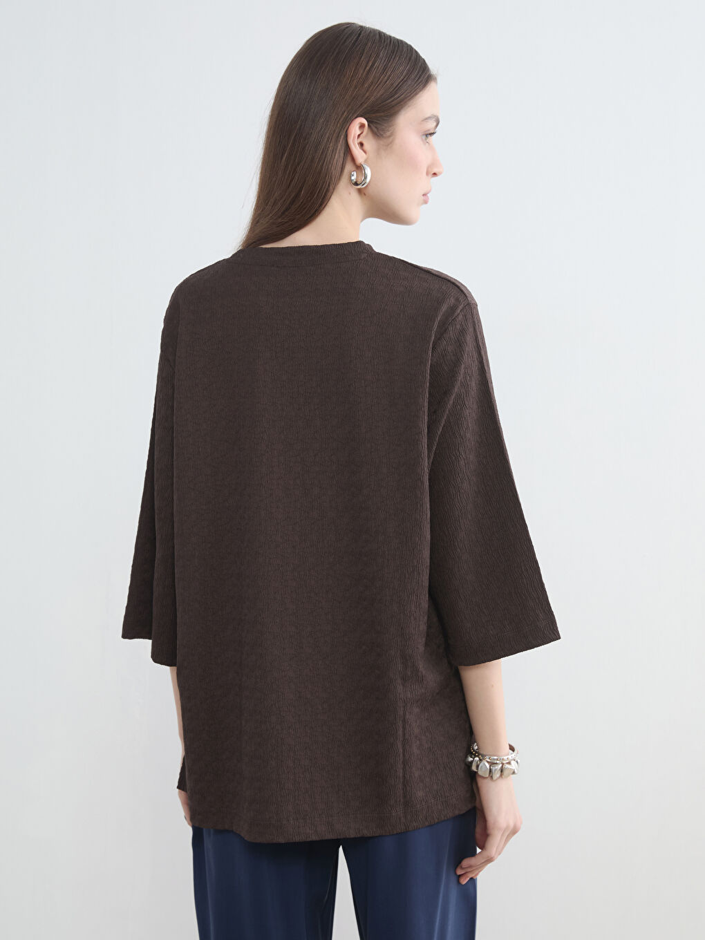 ქალი ყავისფერი ტუნიკა-3