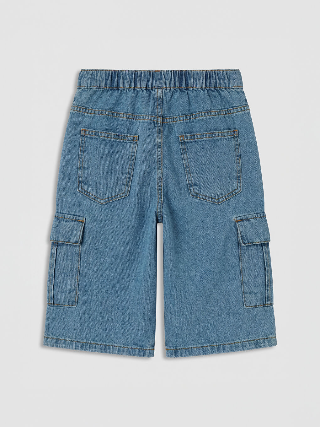İndigo Erkek Çocuk Kargo Jean Şort-1