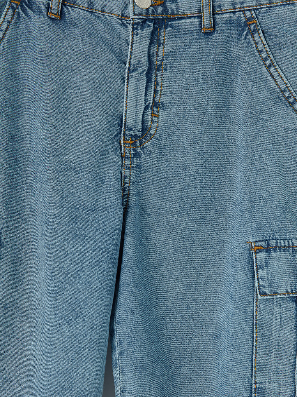 İndigo Erkek Çocuk Kargo Jean Şort-2