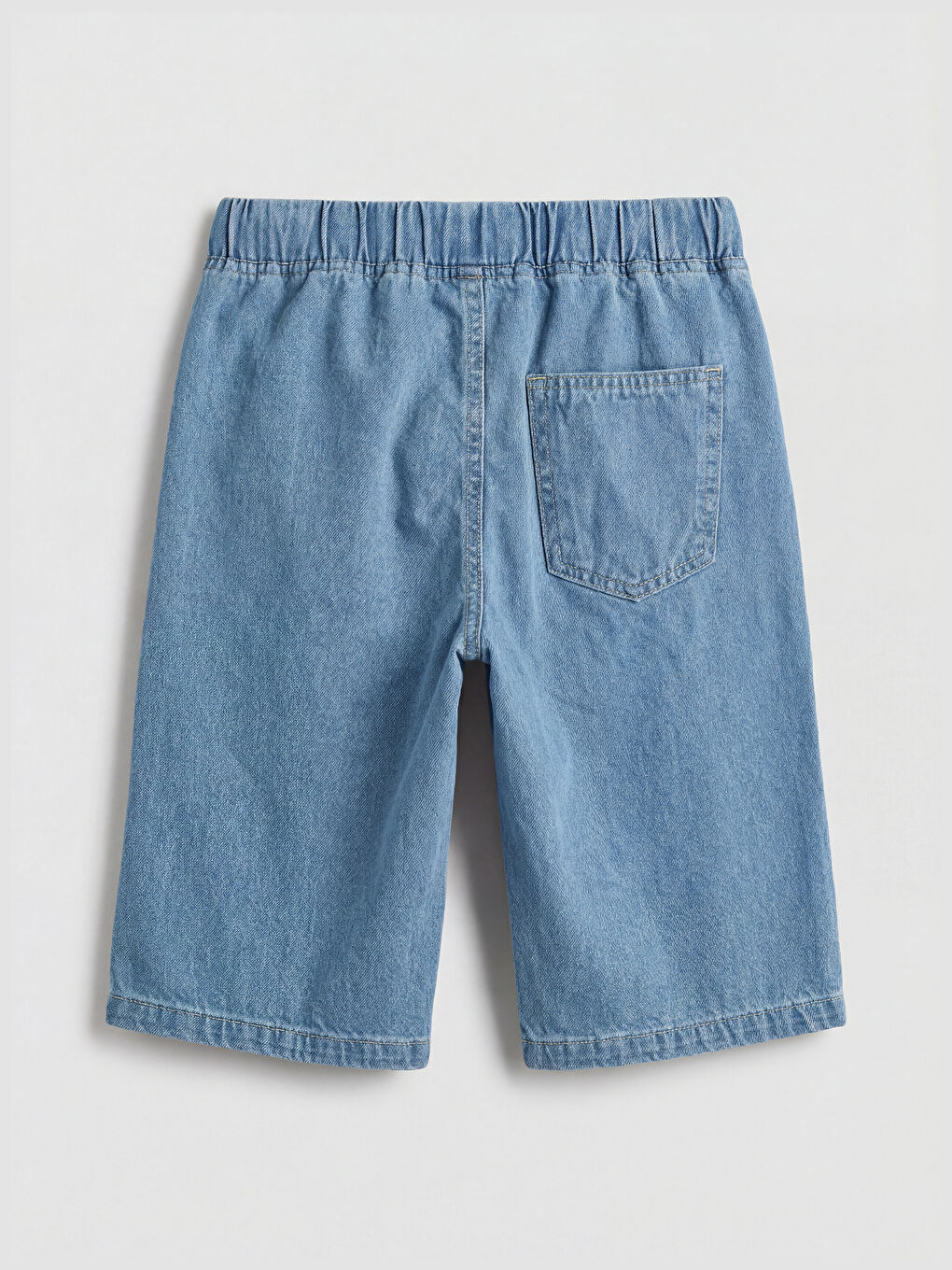 İndigo Beli Lastikli  Erkek Çocuk Jean Şort
-1