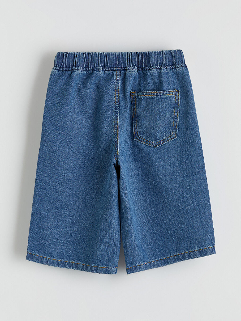 İndigo Beli Lastikli Erkek Çocuk Jean Şort-2
