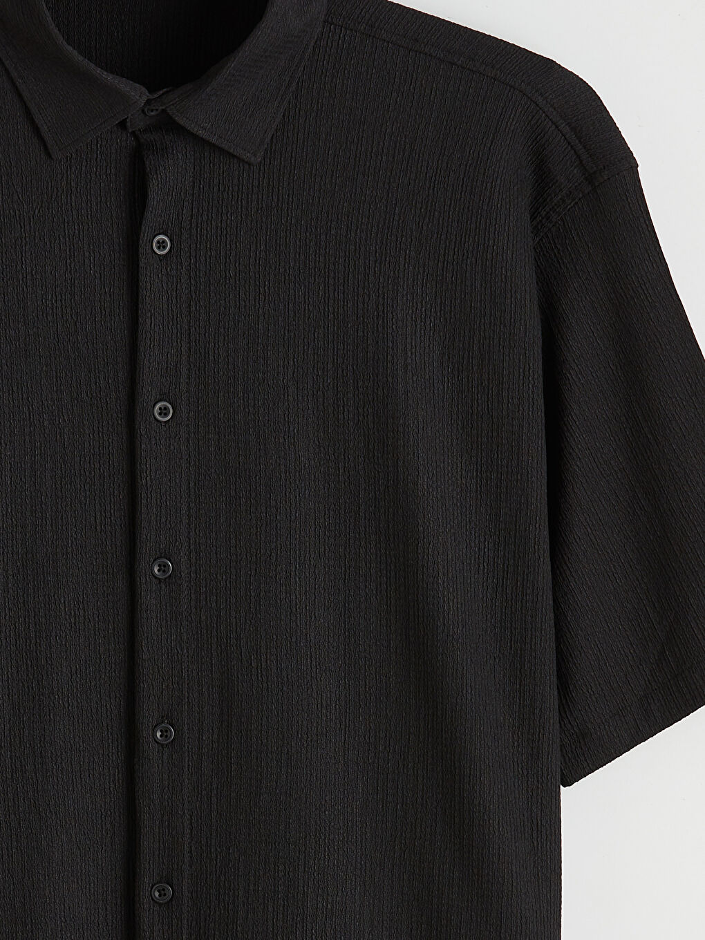 Siyah Regular Fit Erkek Gömlek-2