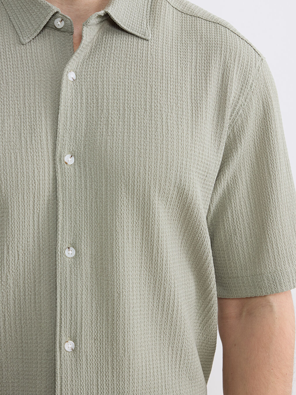 Yeşil Regular Fit Erkek Gömlek-2