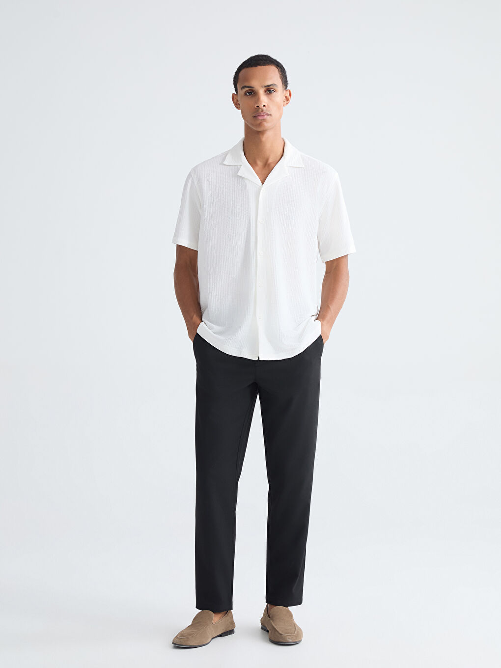 Beyaz Regular Fit Erkek Gömlek-1