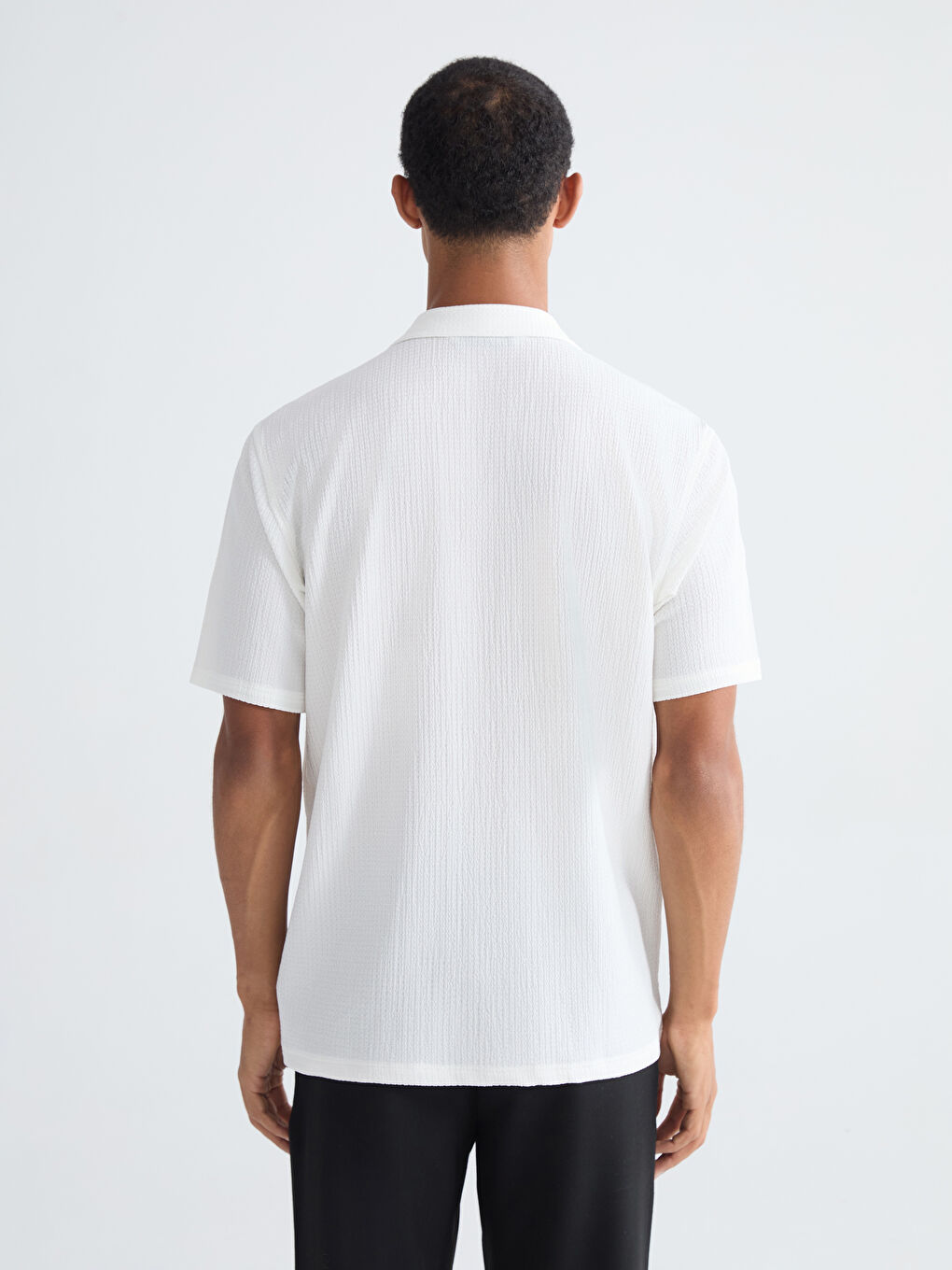 Beyaz Regular Fit Erkek Gömlek-3