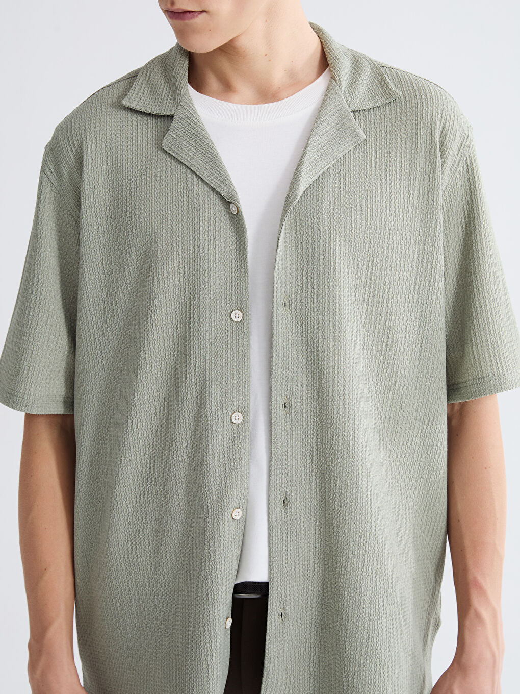 Yeşil Regular Fit Erkek Gömlek-2