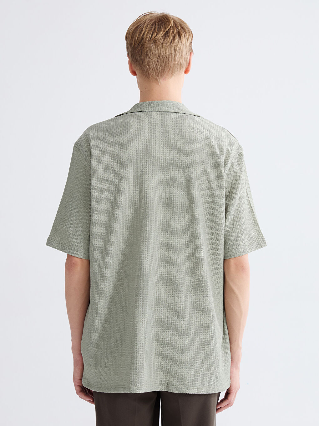 Yeşil Regular Fit Erkek Gömlek-3