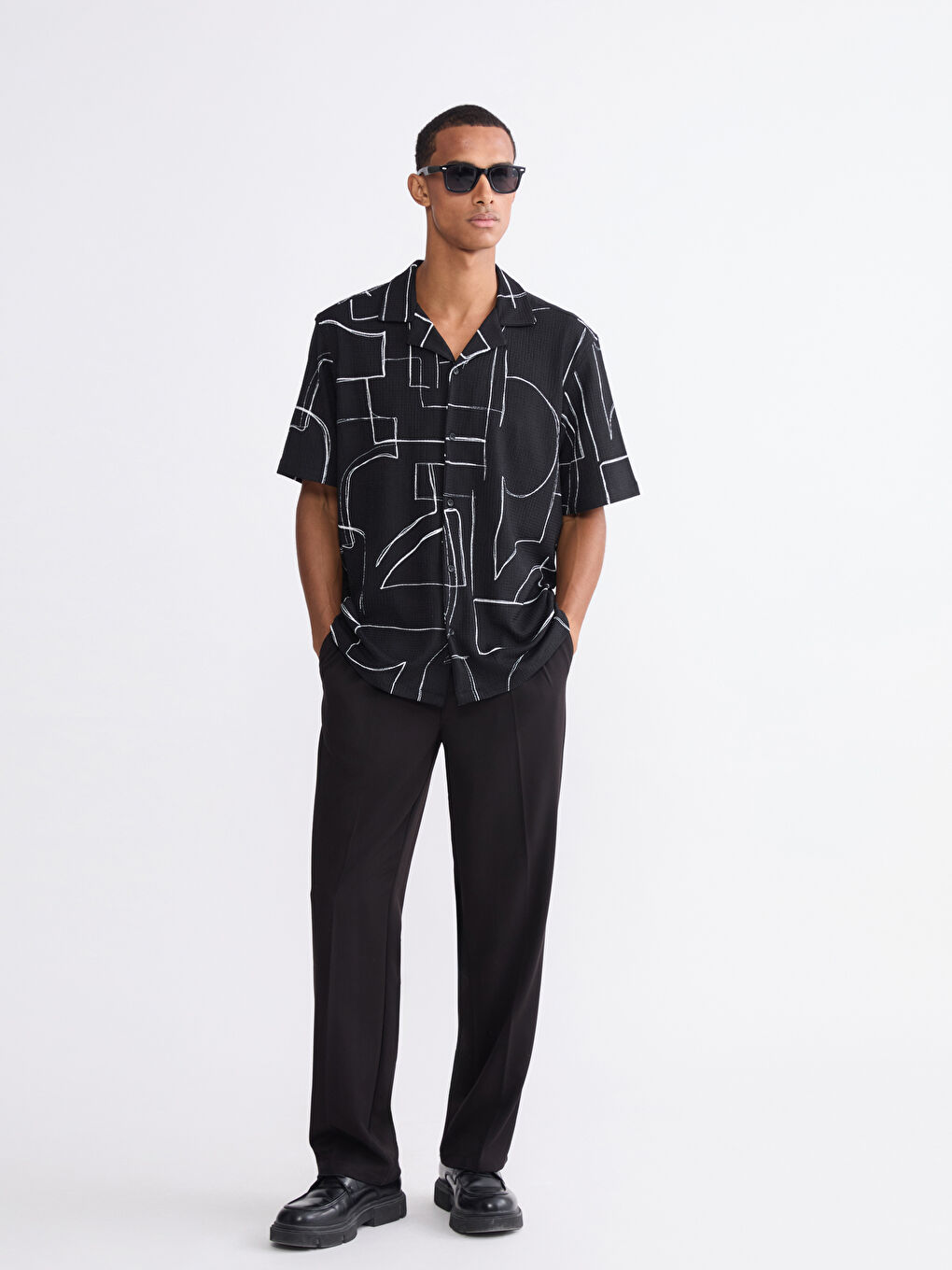 Regular Fit Patterned Men's Shirt-1