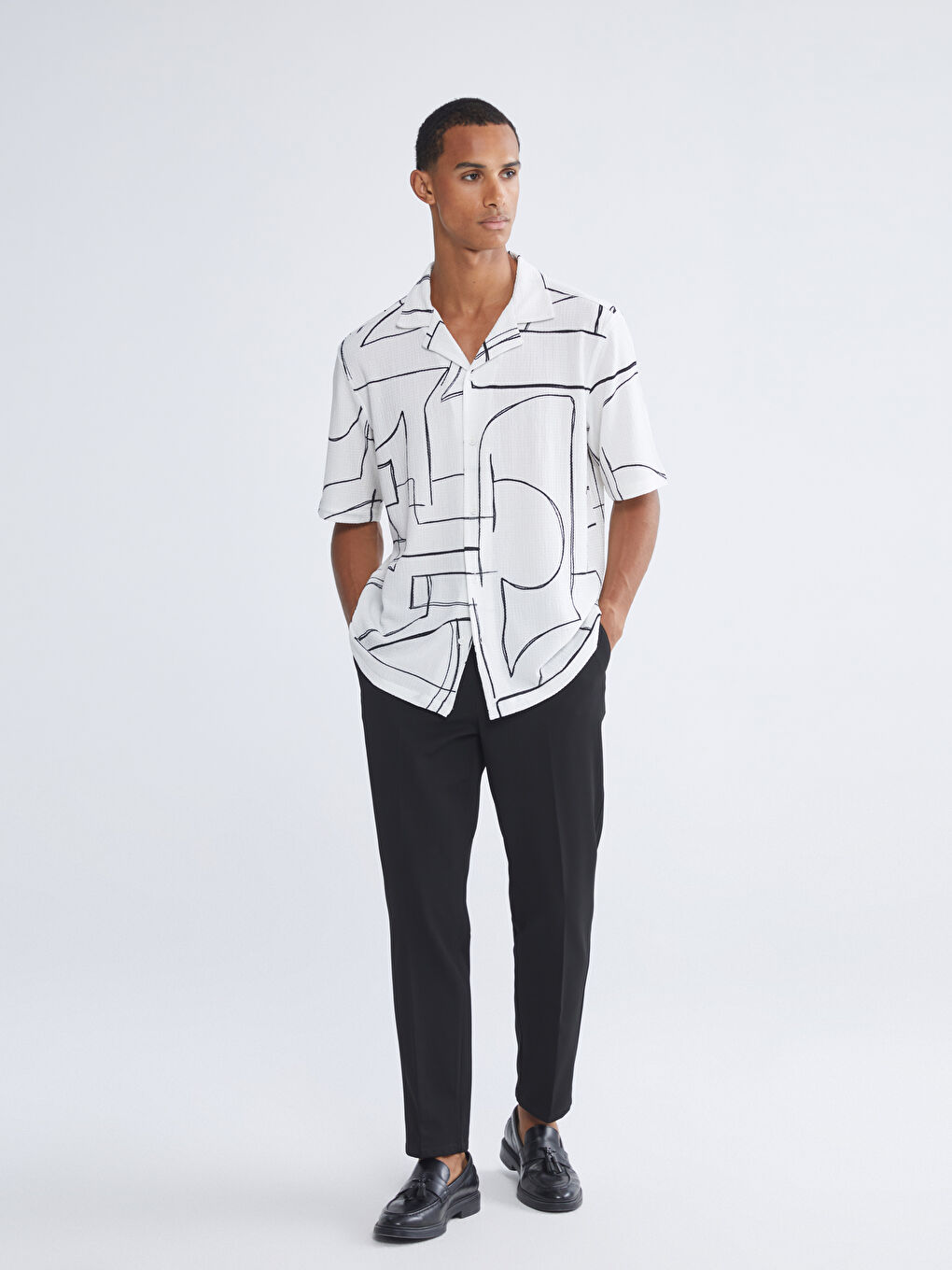 Мужчины Белый Рубашка-1