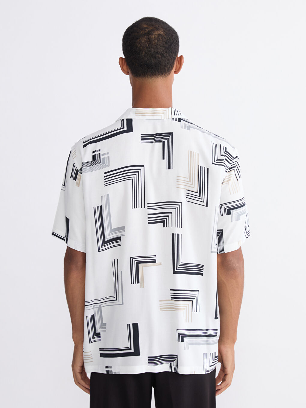 Regular Fit Printed Viscose Men's Shirt-3