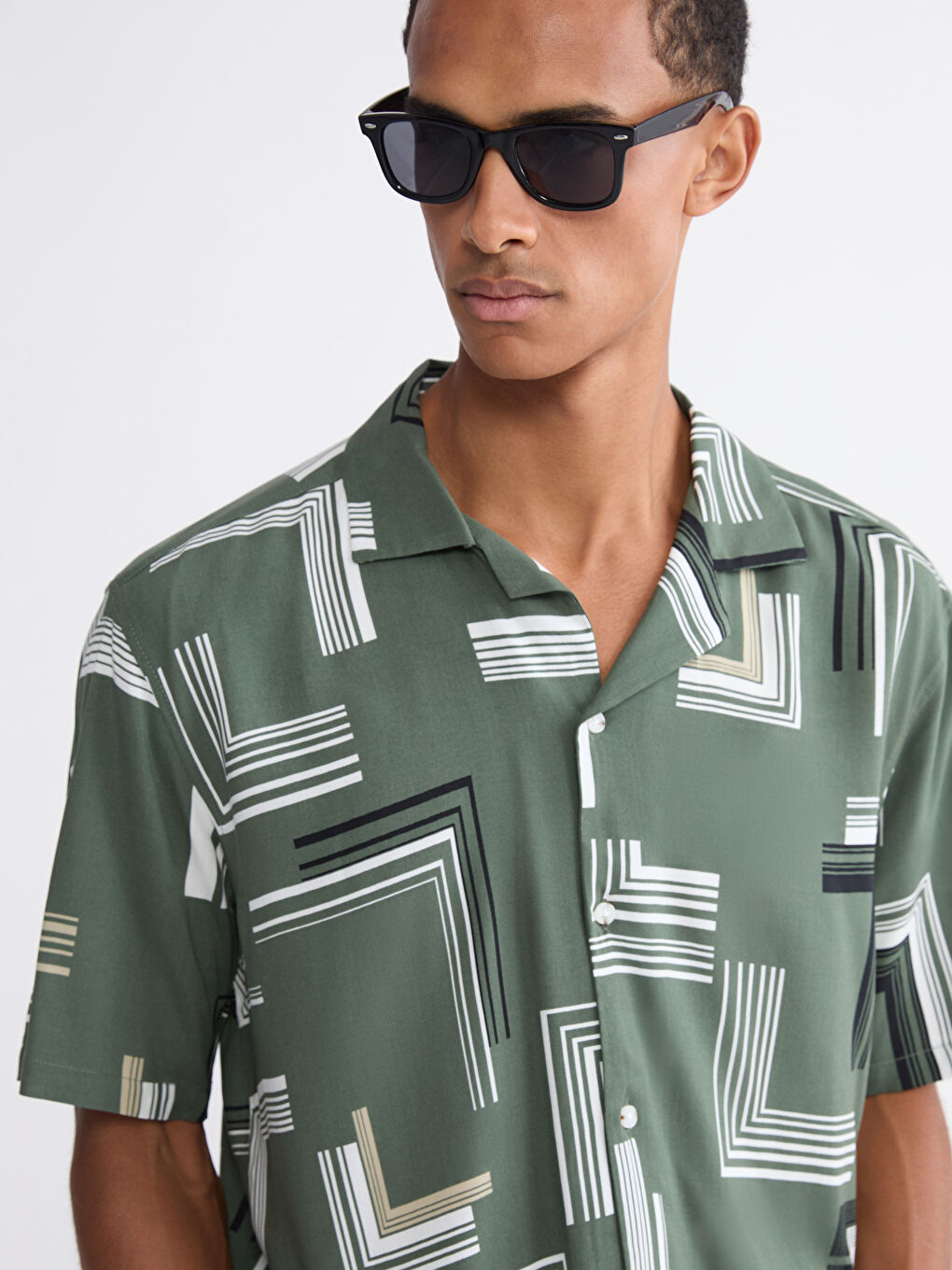 Regular Fit Printed Viscose Men Shirt-2