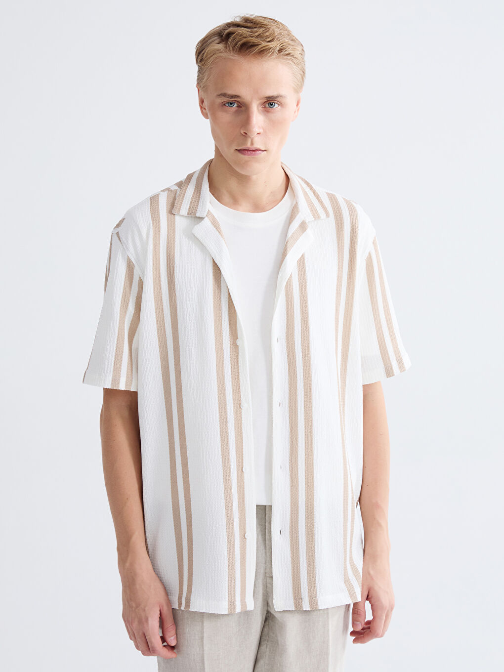 Men's Regular Fit Resort Collar Shirt