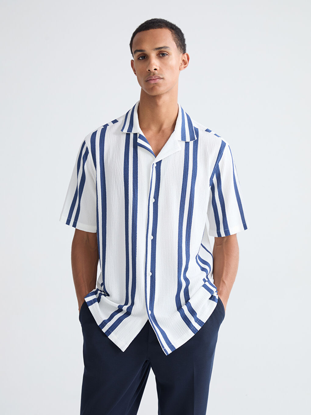 Men's Regular Fit Resort Collar Shirt