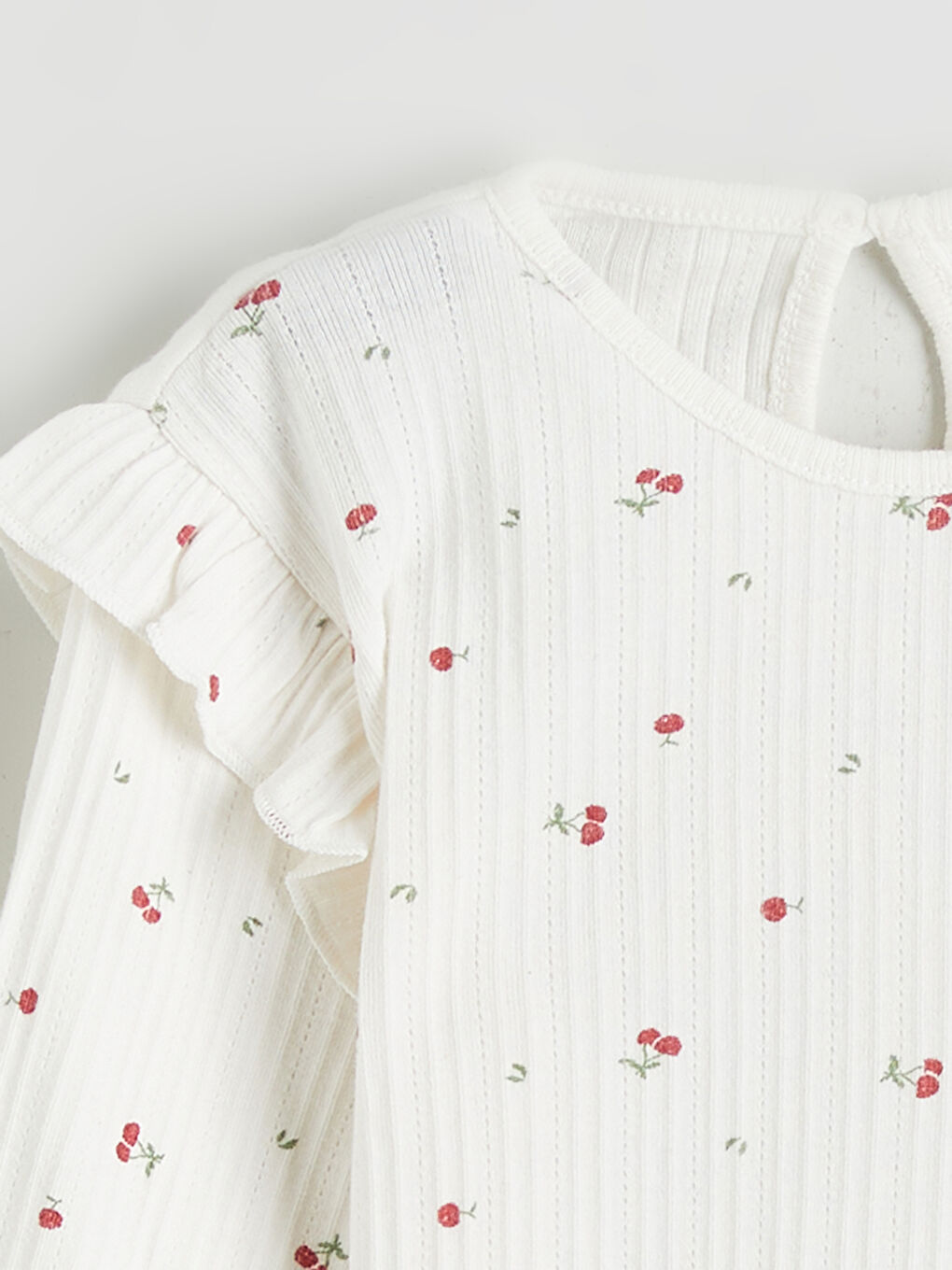 Ekru Fırfır Detaylı Kız Bebek Bluz 2'li-2