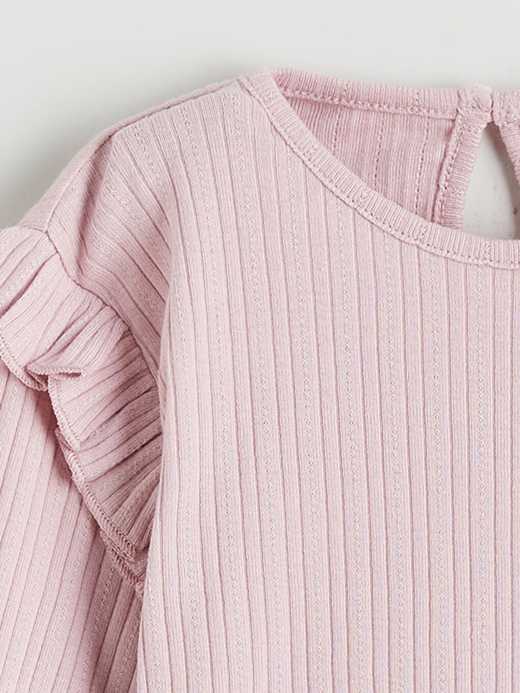 Ekru Fırfır Detaylı Kız Bebek Bluz 2'li-5