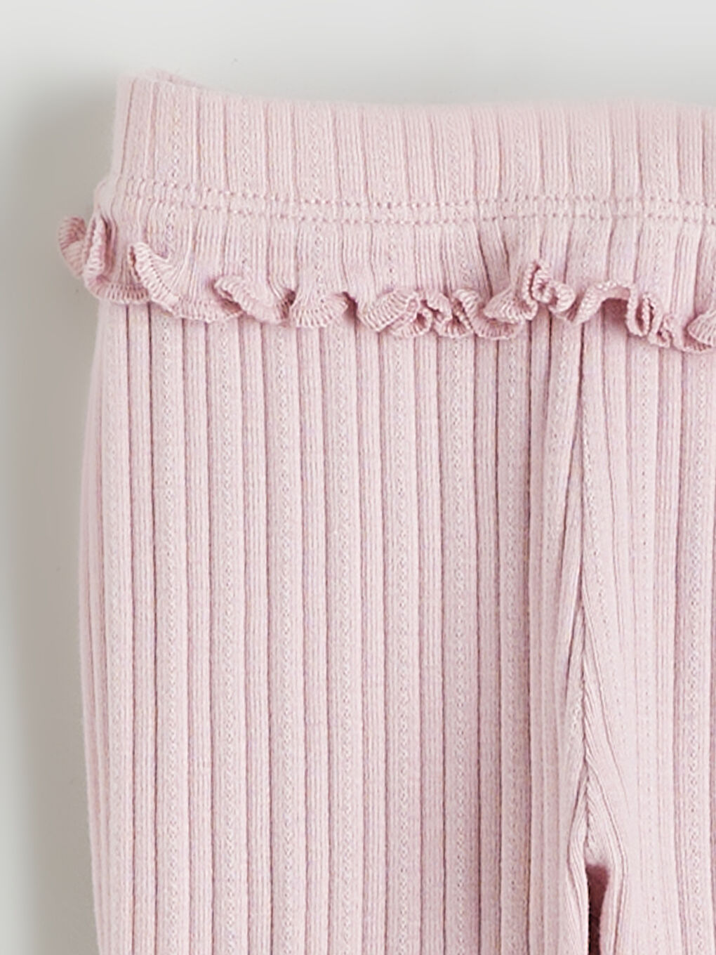 Pembe Kız Bebek Fitilli Triko Jogger Eşofman Altı-2