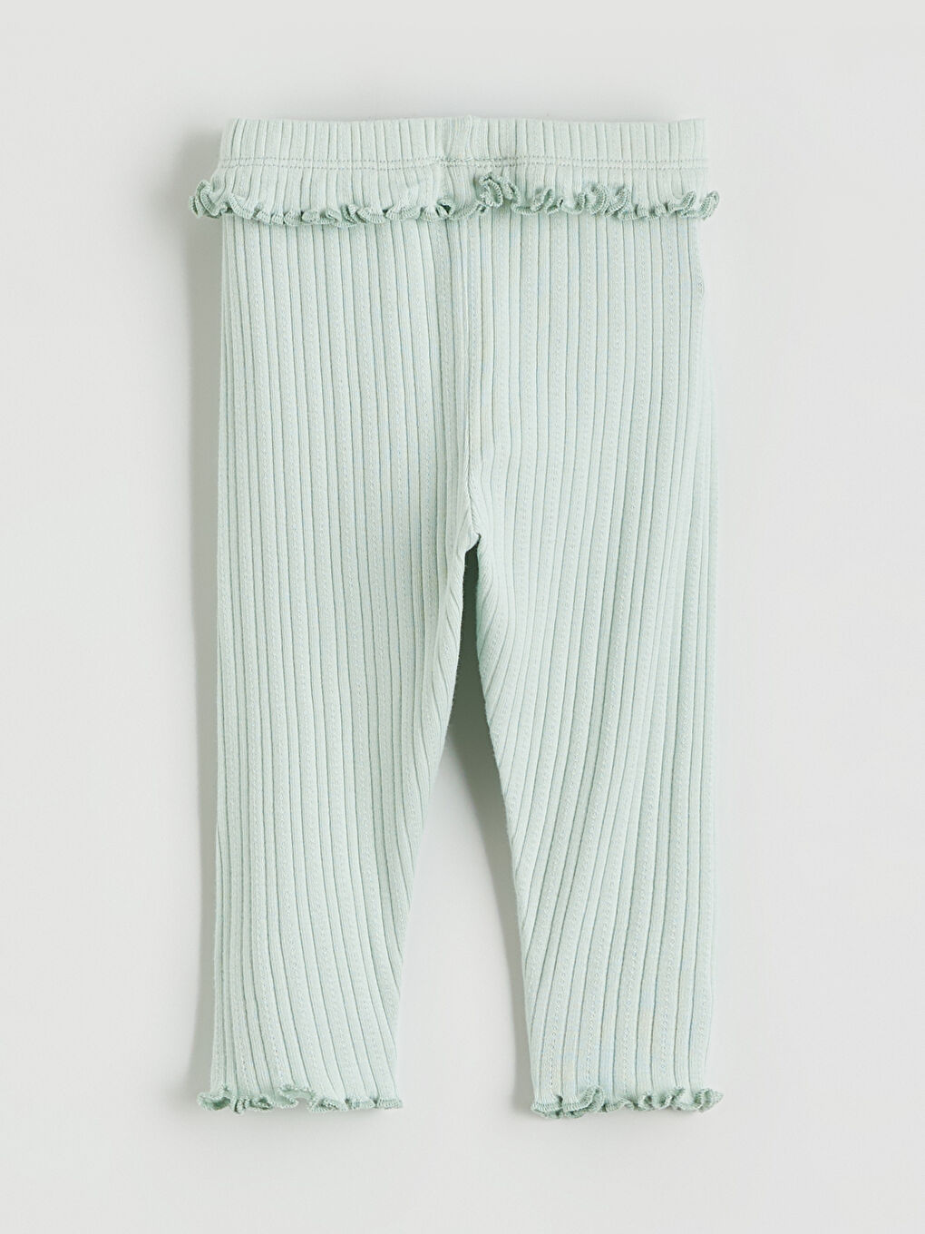 Pembe Fırfır Detaylı Kız Bebek Fitilli Tayt 2'li-3