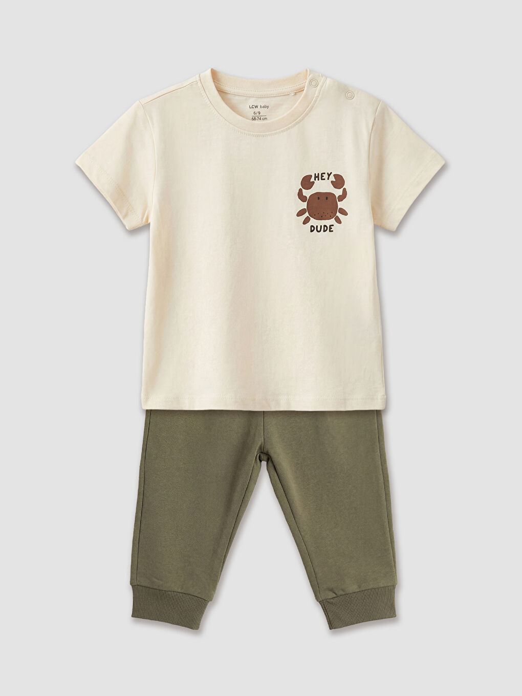 Printed Baby Boy T-Shirt and Cuffed Jogger Set