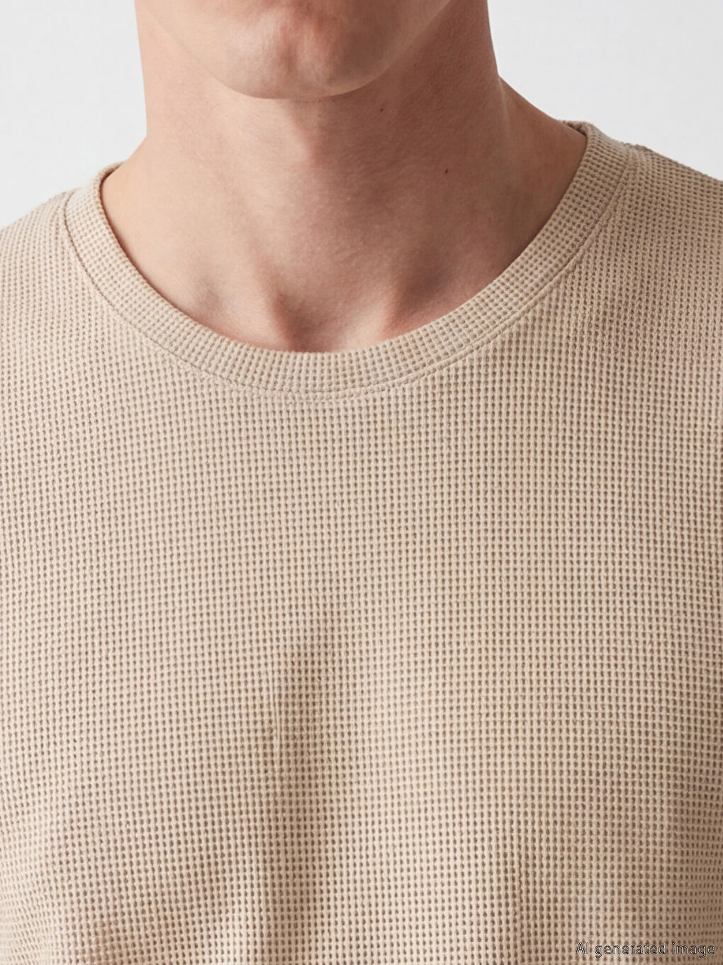 تي شيرت رجالي محبوك بياقة دائرية-2