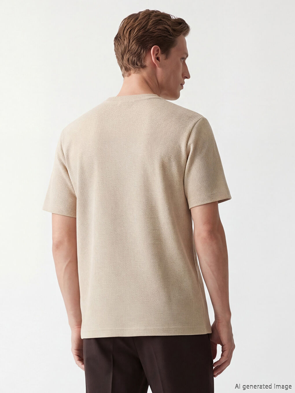 تي شيرت رجالي محبوك بياقة دائرية-3