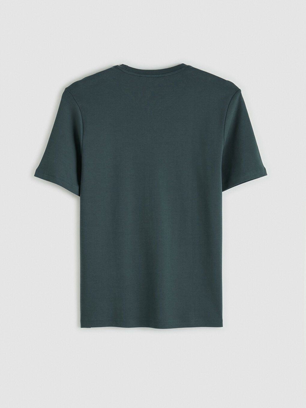 Yeşil Bisiklet Yaka Erkek Tişört-4