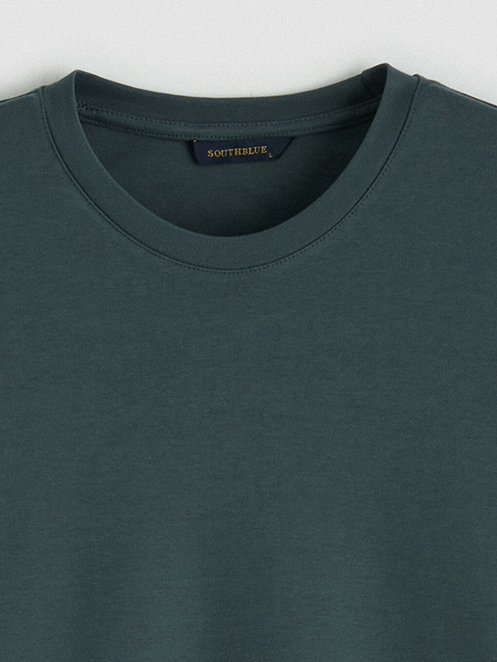 Yeşil Bisiklet Yaka Erkek Tişört-5