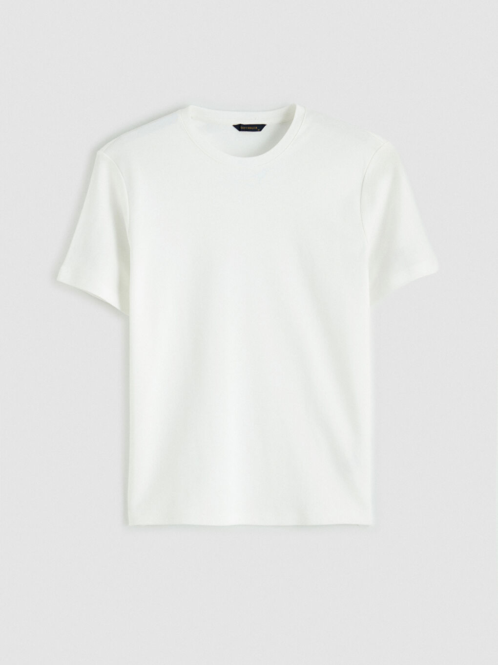 Ekru Bisiklet Yaka Erkek Tişört-3