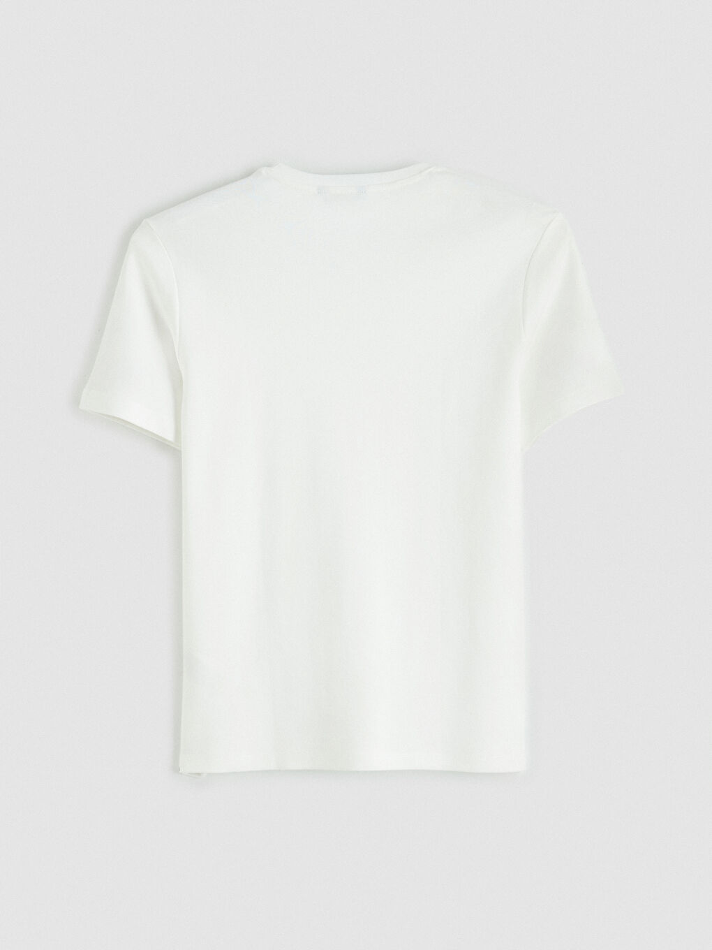 Ekru Bisiklet Yaka Erkek Tişört-4