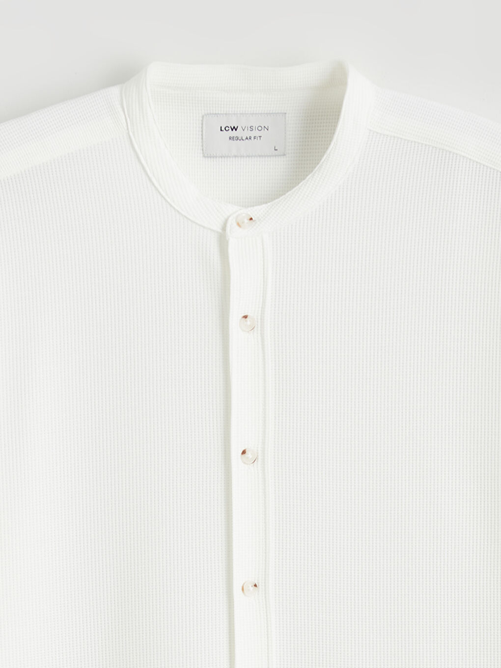 Men's Regular Fit Grandad Collar Shirt-5