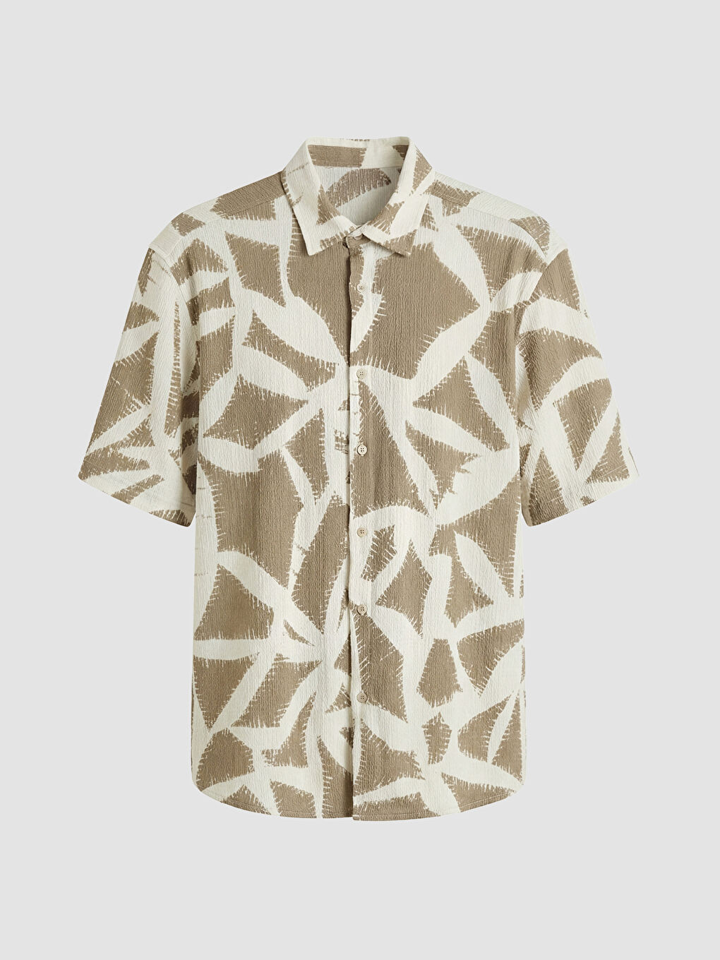 Yeşil Regular Fit Desenli Erkek Gömlek