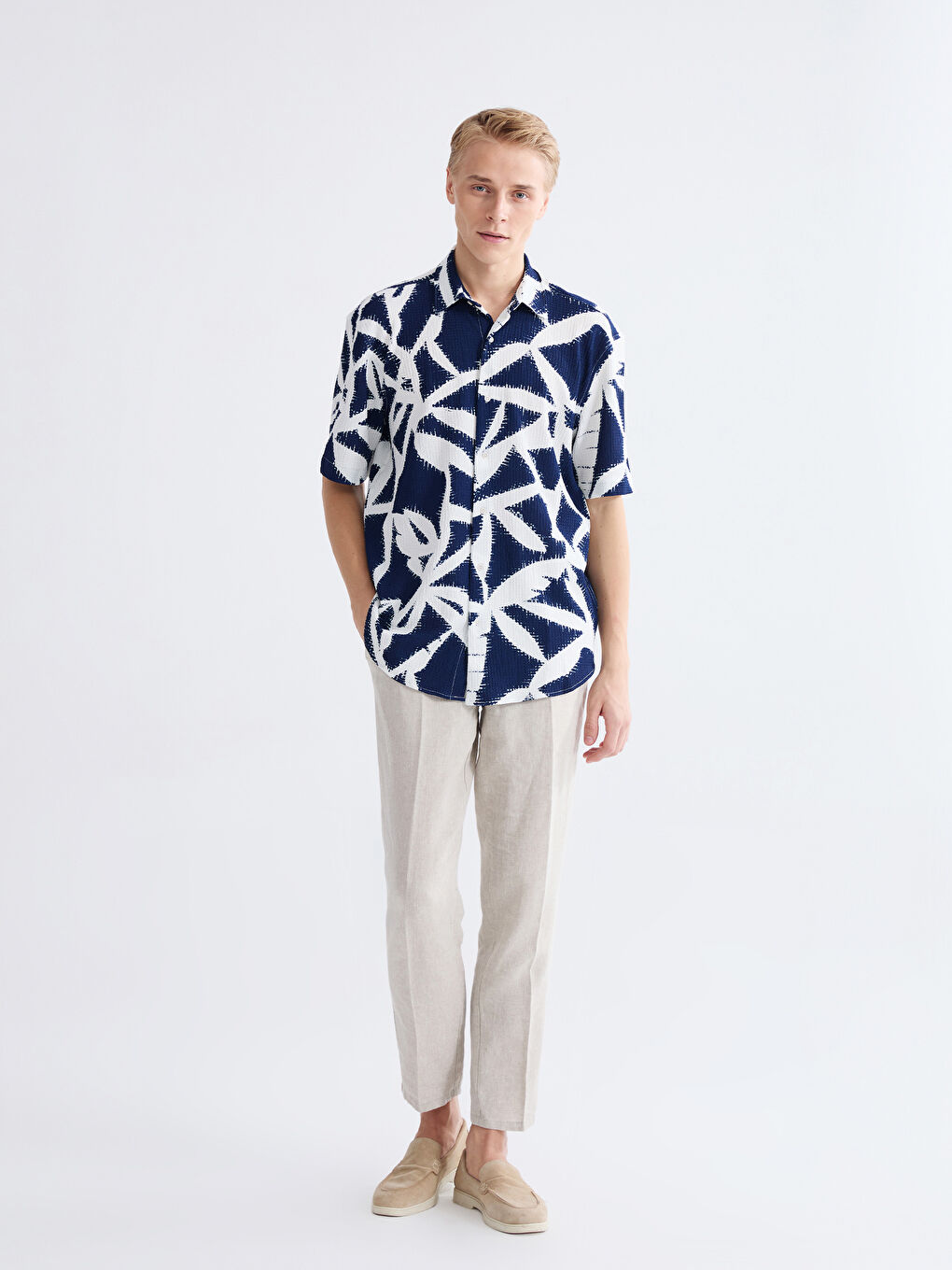 قميص كحلي رجل-1