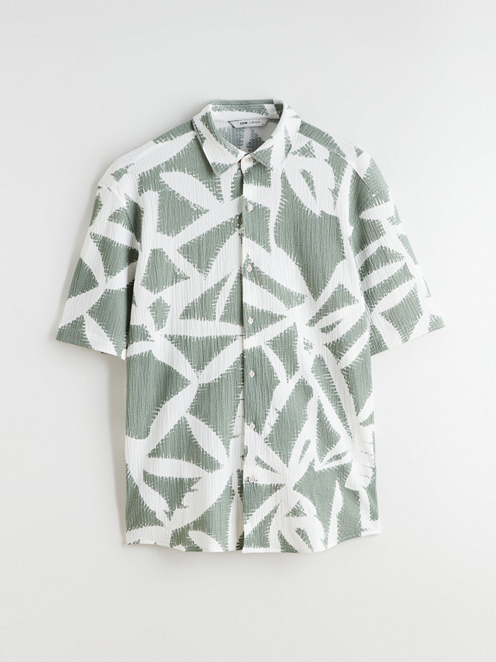 Yeşil Regular Fit Desenli Erkek Gömlek-4