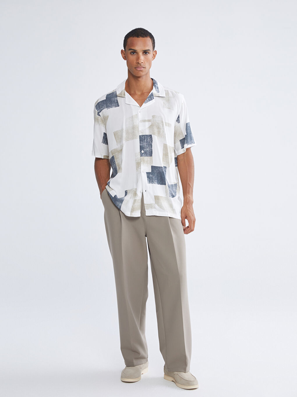 Regular Fit Patterned Men's Shirt-1