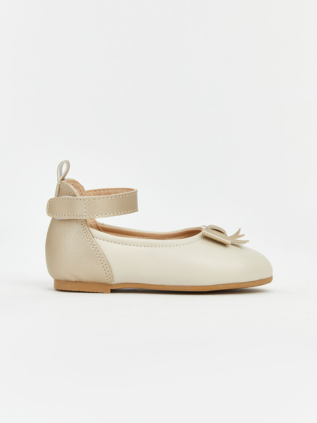 Bej Fiyonklu Cırt Cırt Kapamalı Kız Çocuk Babet-2