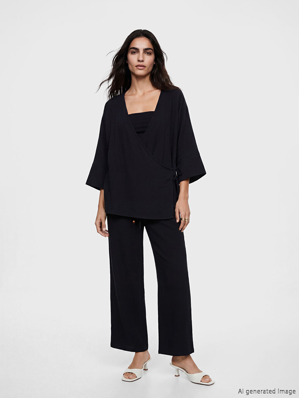 Woman BLACK Kimono-1