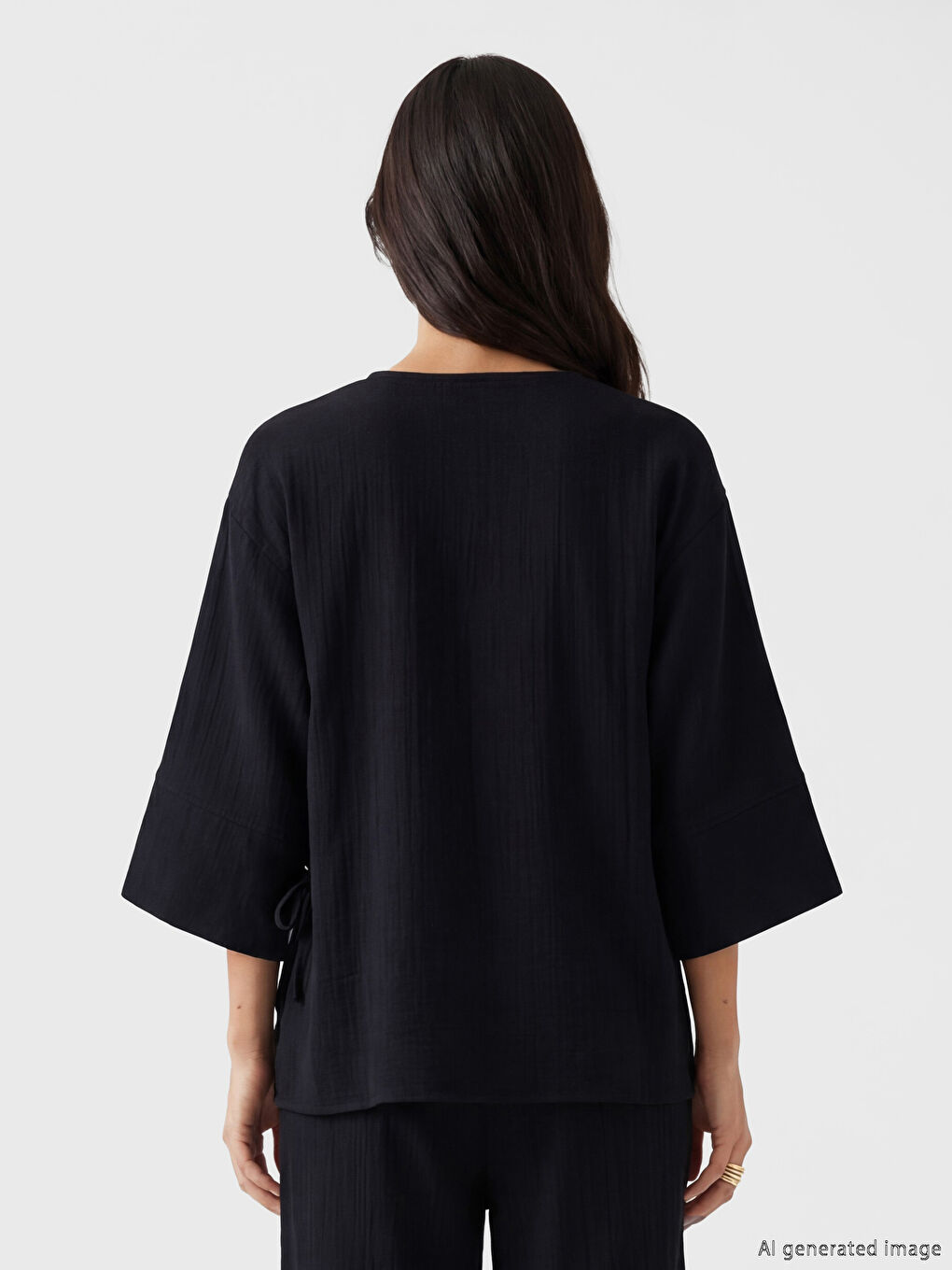 Woman BLACK Kimono-2