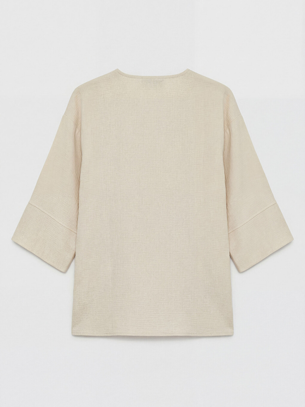 Double Breasted Collar Women's Muslin Kimono-5