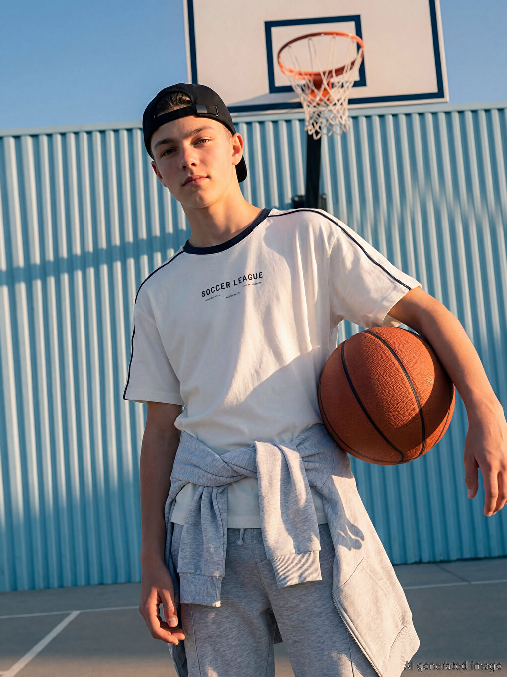 Beyaz Bisiklet Yaka Baskılı Erkek Çocuk Tişört