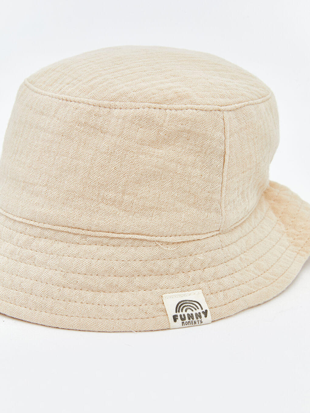Bej Erkek Bebek Bucket Şapka -2