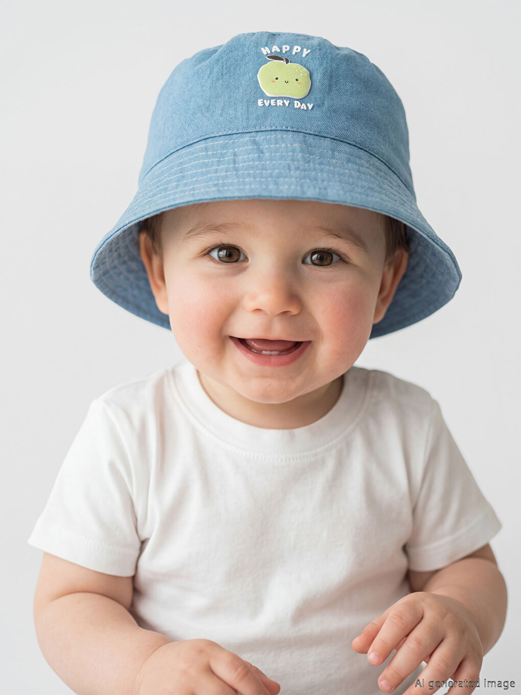 İndigo Baskılı Erkek Bebek Bucket Şapka 