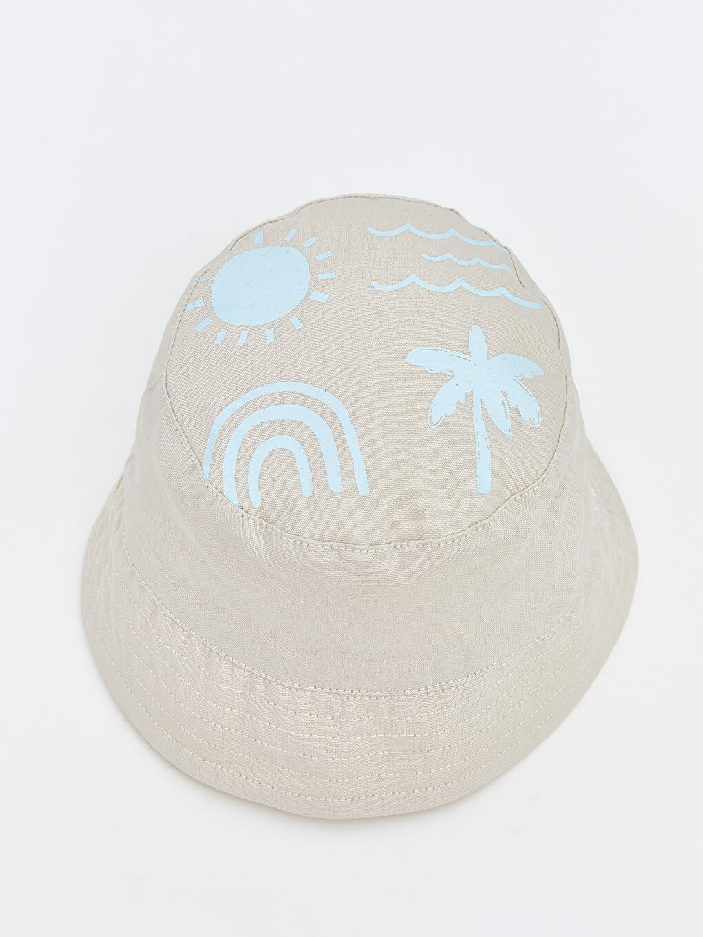 Ekru Erkek Bebek Bucket Şapka-2