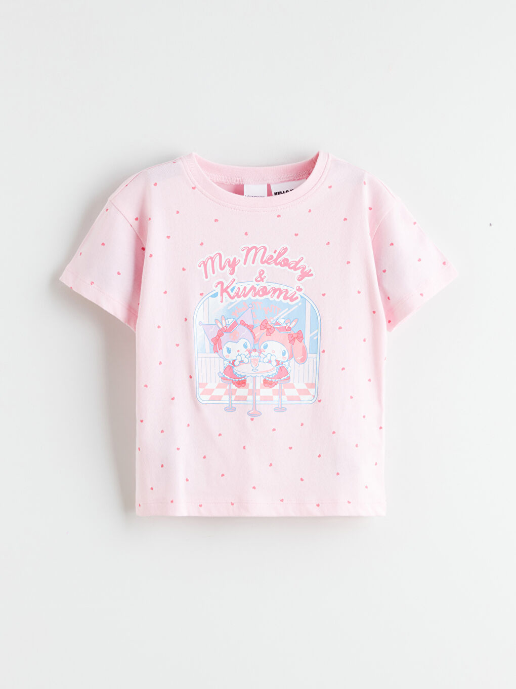 Девочки Розовый Пижамный комплект с шортами-1