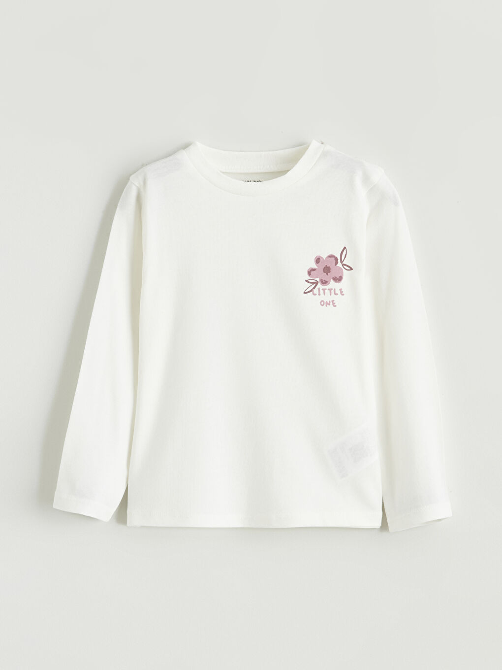 Ekru Bisiklet Yaka Kız Bebek Tişört 3'lü-1