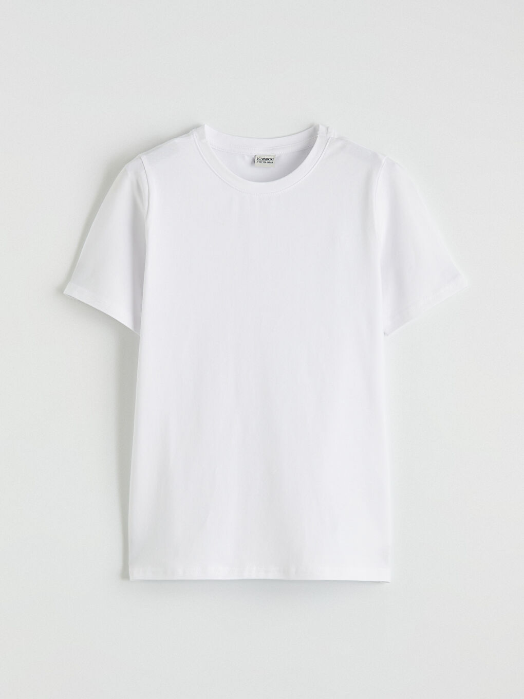 Beyaz Bisiklet Yaka Kısa Kollu Erkek Çocuk Tişört