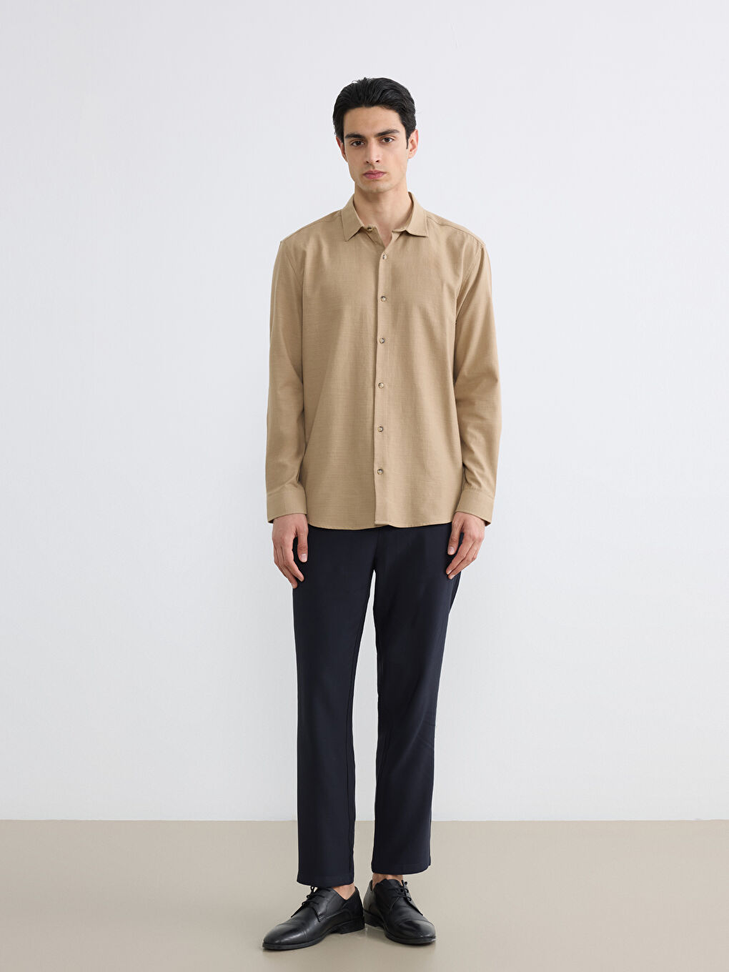 Regular Fit Dobby Men's Shirt-1