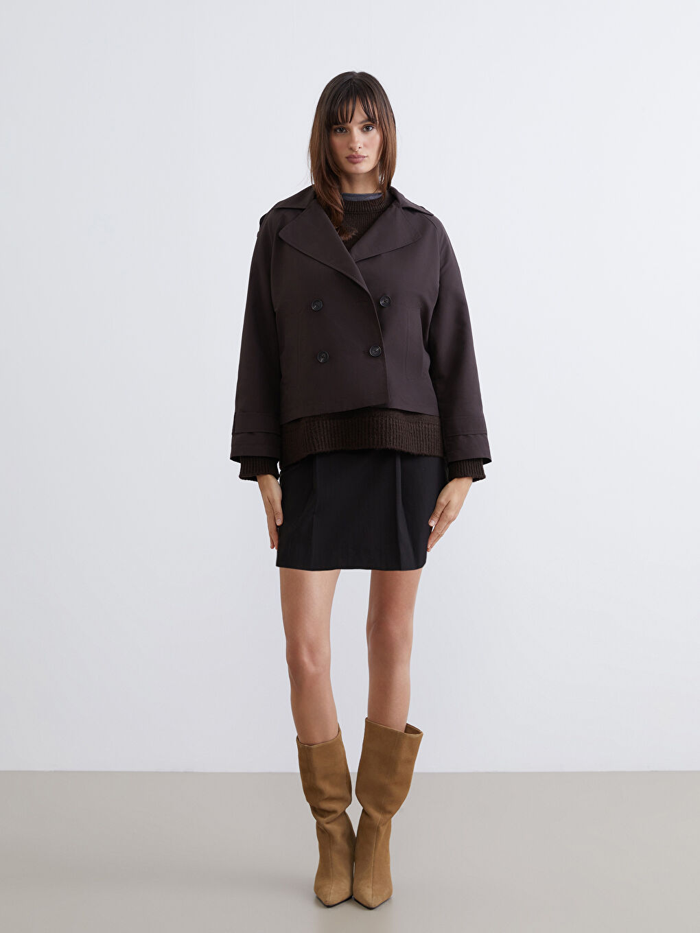 Women's Double-Breasted Trench Coat-1