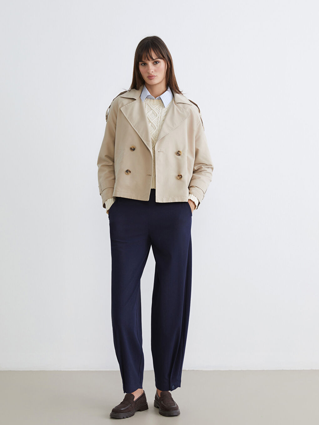 Γυναικείο Διπλόκουμπο Παλτό Τρέντς-1