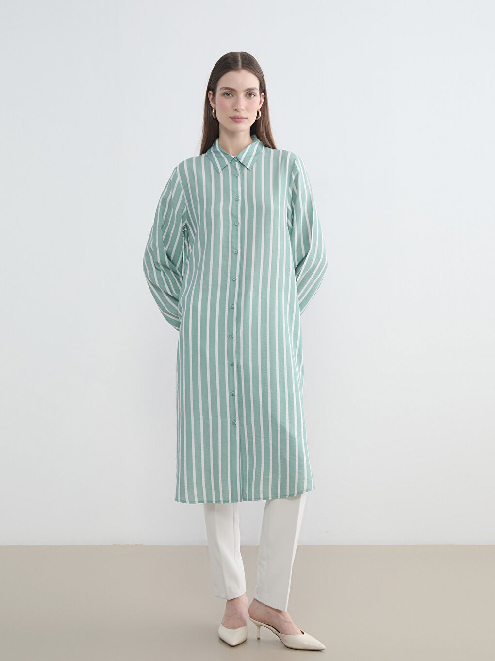 تونيك قميص مخطط للسيدات-1