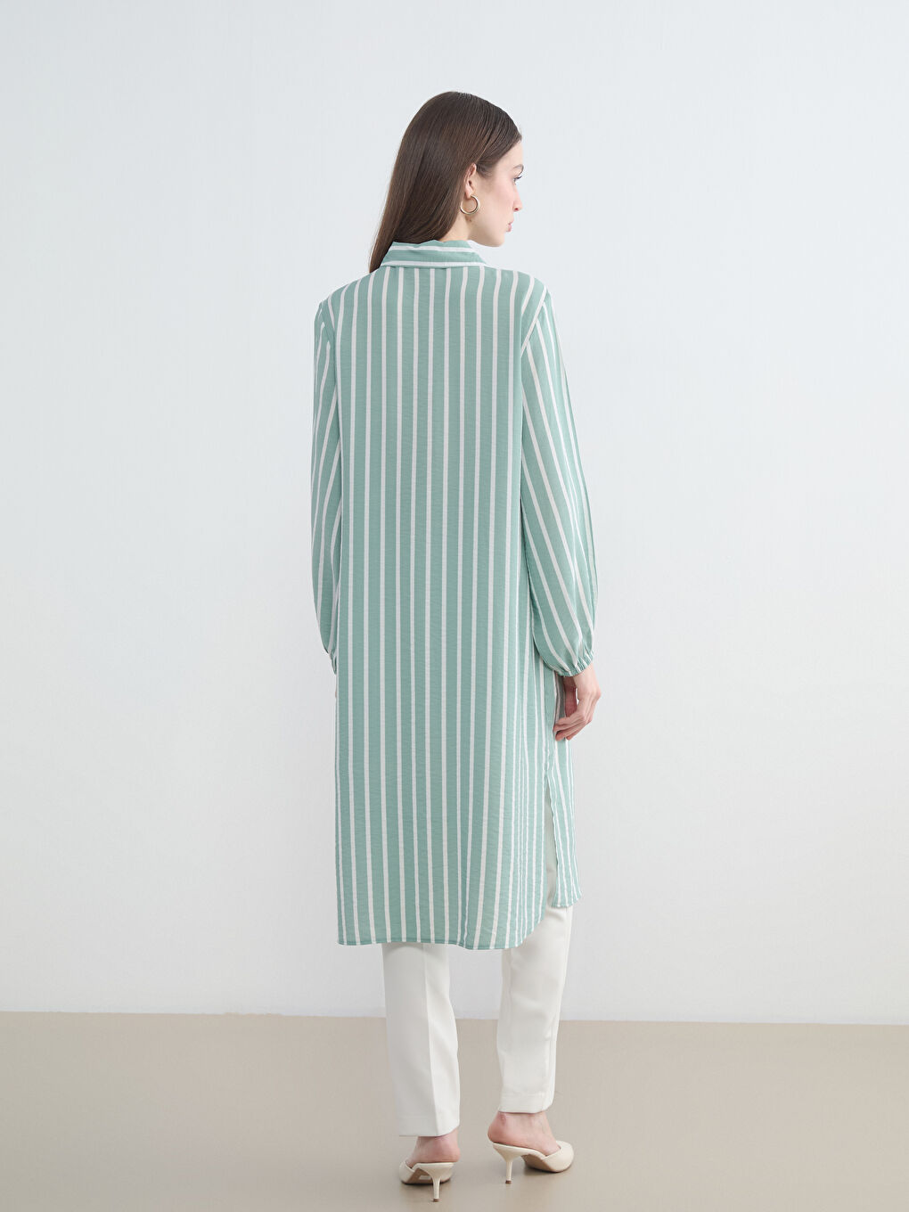 تونيك قميص مخطط للسيدات-3